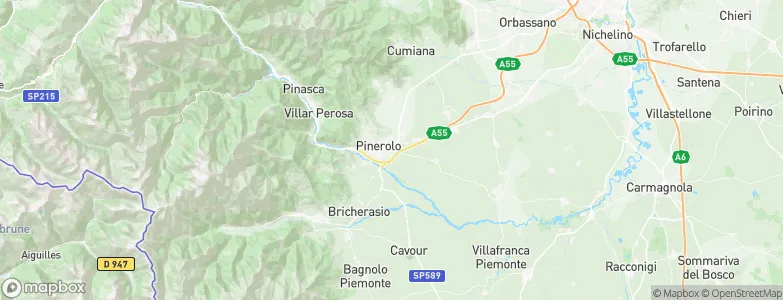 Pinerolo, Italy Map