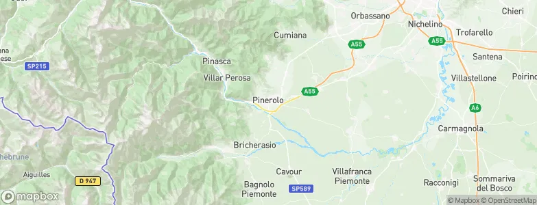 Pinerolo, Italy Map