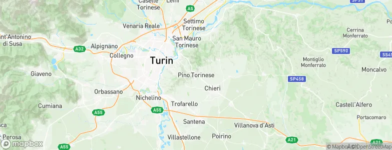 Pino Torinese, Italy Map