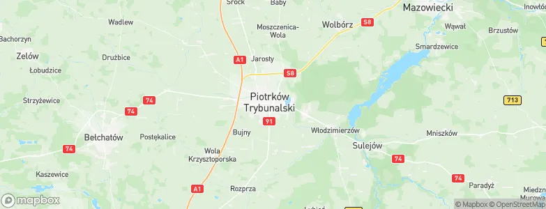 Piotrków Trybunalski, Poland Map