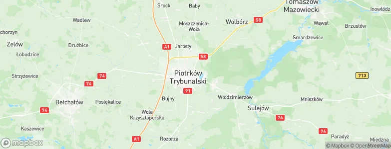 Piotrków Trybunalski, Poland Map