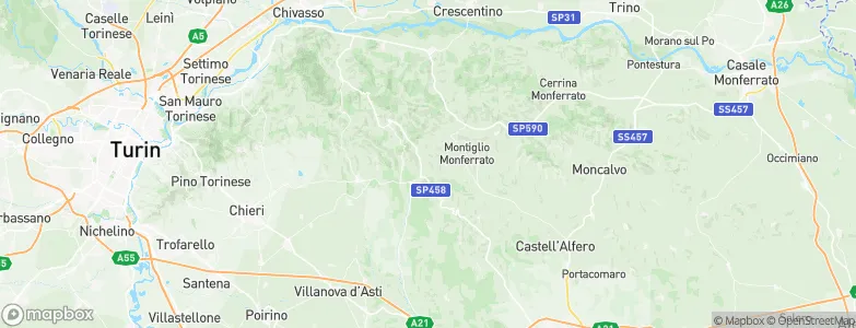 Piovà Massaia, Italy Map