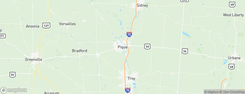 Piqua, United States Map