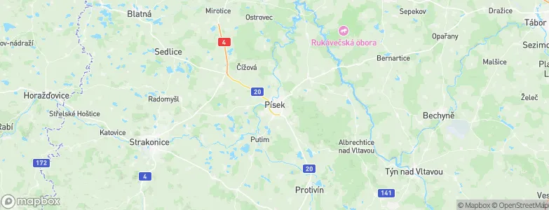 Písek, Czechia Map