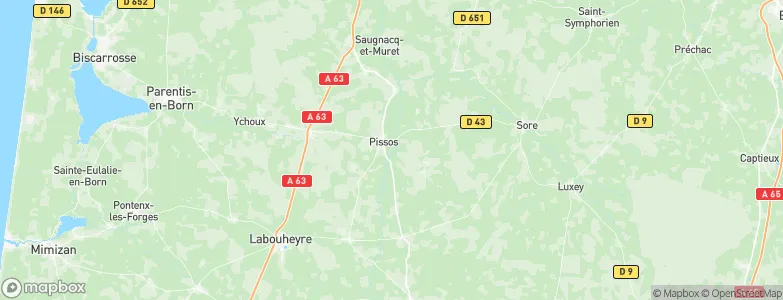 Pissos, France Map