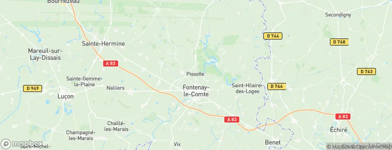 Pissotte, France Map
