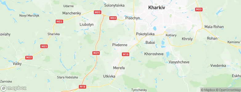 Pivdenne, Ukraine Map