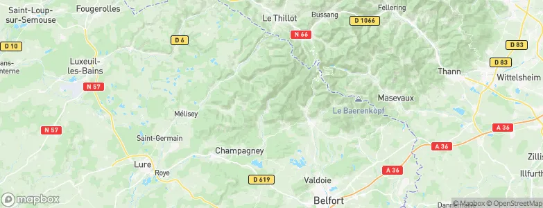 Plancher-les-Mines, France Map