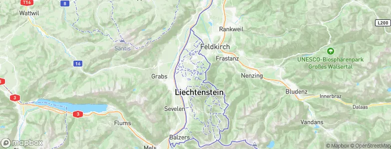 Planken, Liechtenstein Map