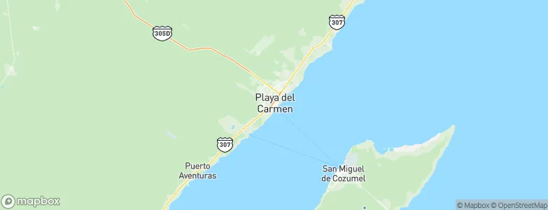 Playa del Carmen, Mexico Map