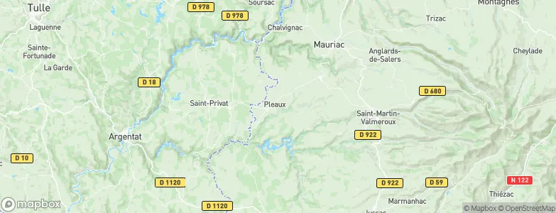 Pleaux, France Map