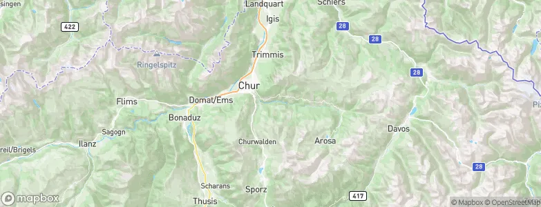 Plessur District, Switzerland Map