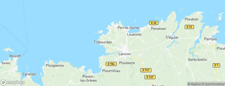Pleumeur-Bodou, France Map