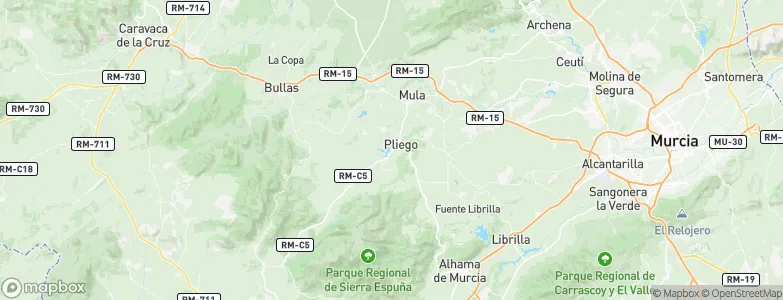 Pliego, Spain Map