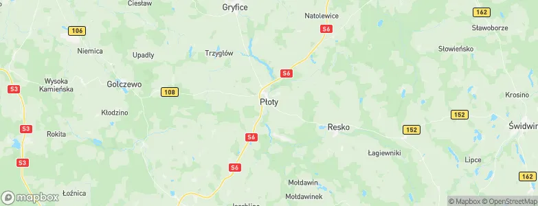 Płoty, Poland Map
