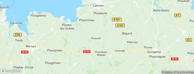 Plouaret, France Map