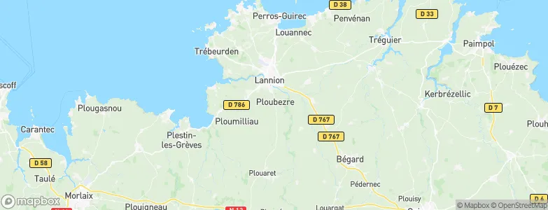 Ploubezre, France Map