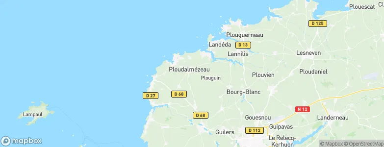 Ploudalmézeau, France Map