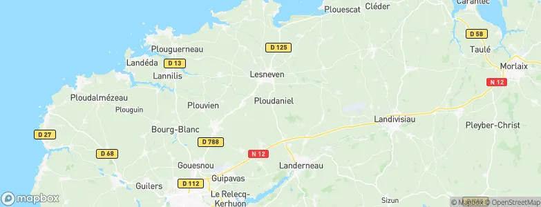 Ploudaniel, France Map