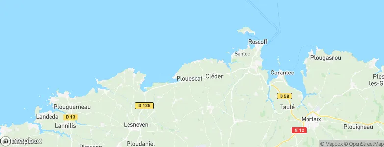 Plouescat, France Map