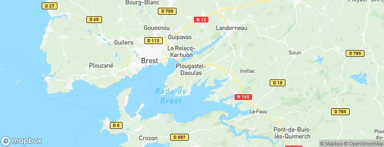 Plougastel-Daoulas, France Map