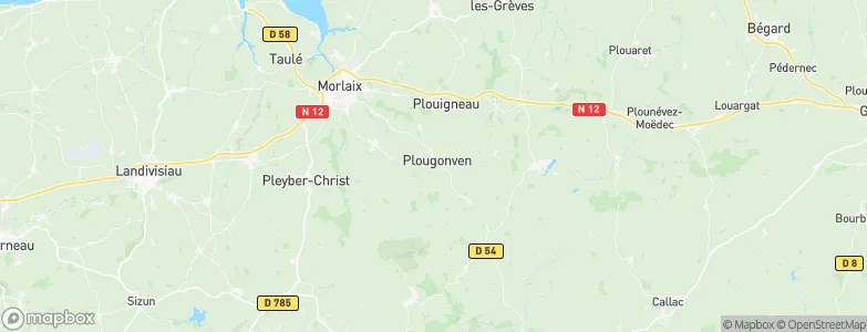 Plougonven, France Map
