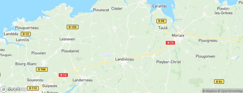 Plougourvest, France Map