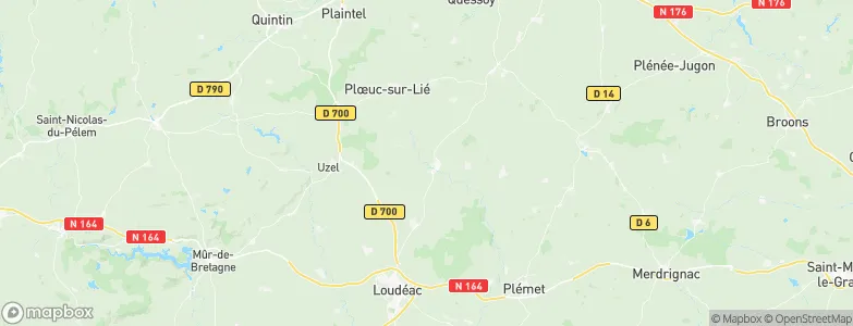 Plouguenast-Langast, France Map