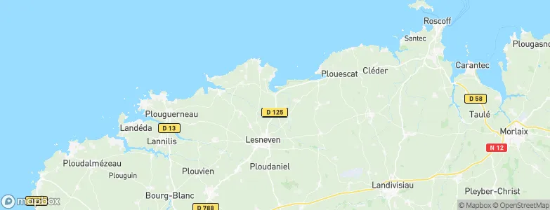 Plouider, France Map