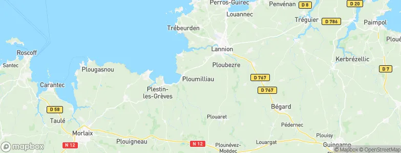 Ploumilliau, France Map