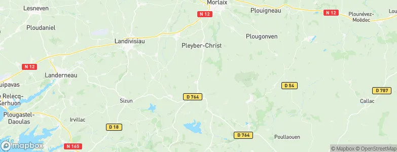 Plounéour-Ménez, France Map