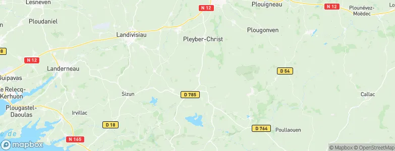 Plounéour-Ménez, France Map