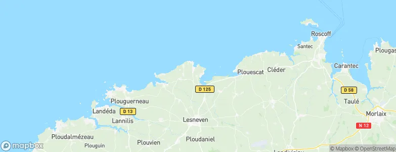 Plounéour-Trez, France Map