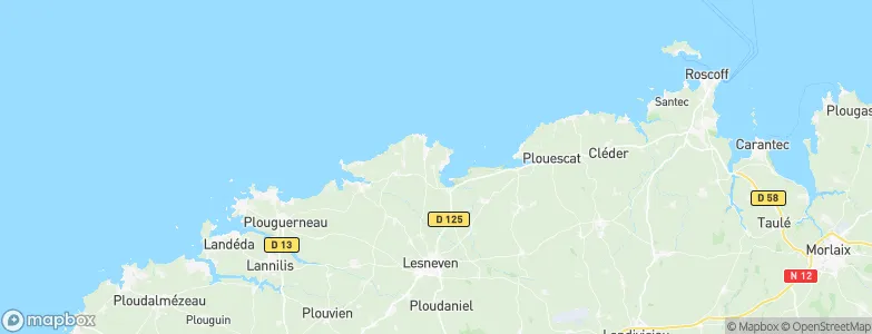 Plounéour-Trez, France Map