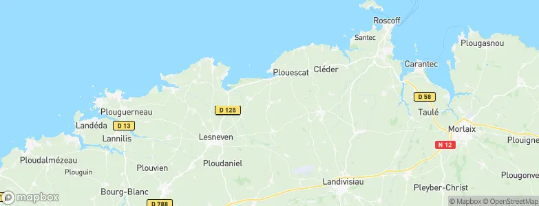 Plounévez-Lochrist, France Map