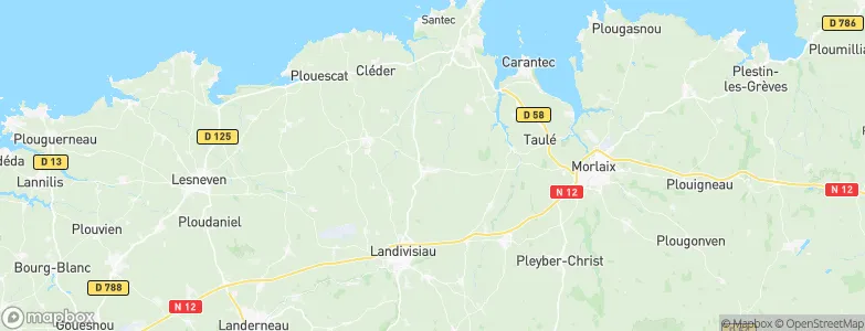 Plouvorn, France Map