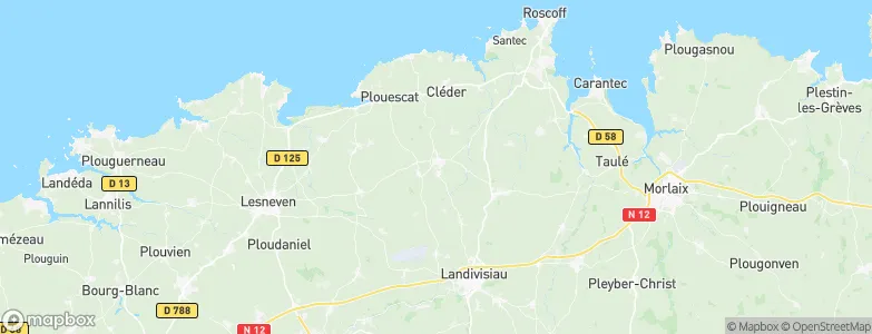 Plouzévédé, France Map