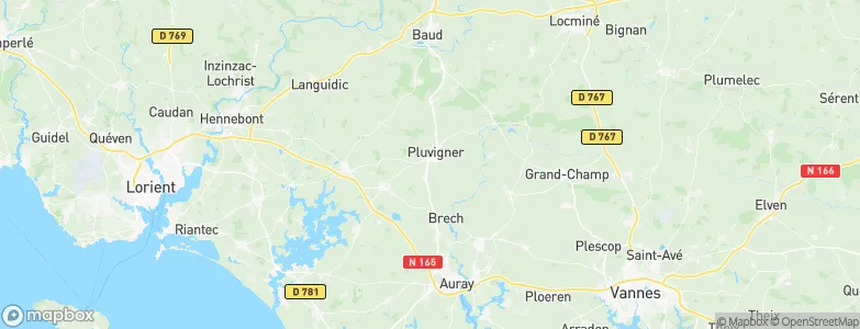 Pluvigner, France Map