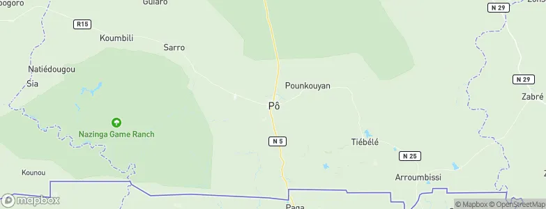 Pô, Burkina Faso Map