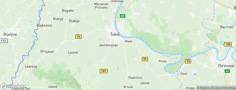 Pocerski Pričinović, Serbia Map