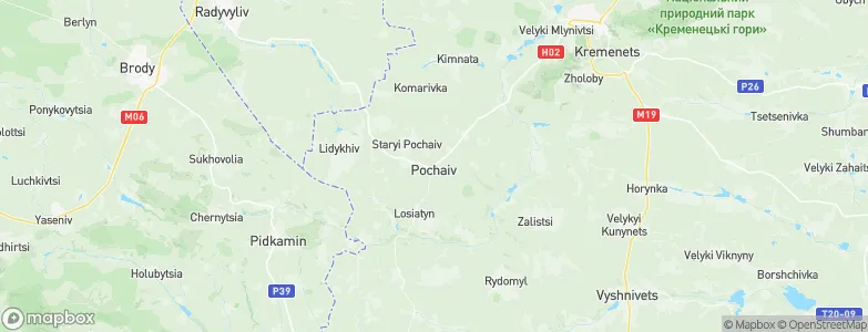 Pochaiv, Ukraine Map