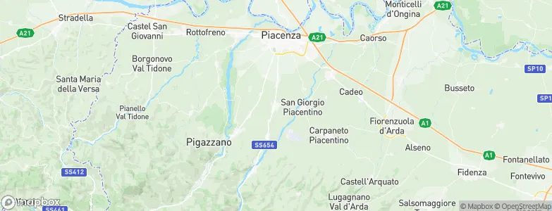 Podenzano, Italy Map
