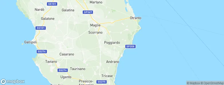 Poggiardo, Italy Map