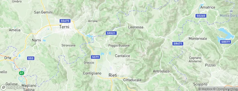 Poggio Bustone, Italy Map