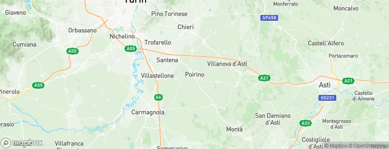 Poirino, Italy Map