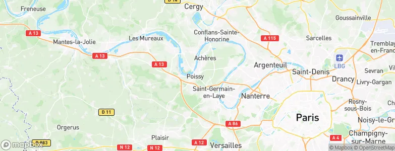 Poissy, France Map