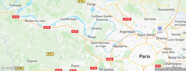 Poissy, France Map