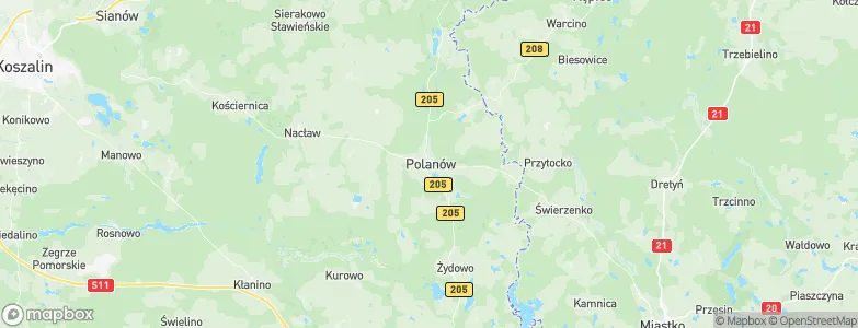 Polanów, Poland Map