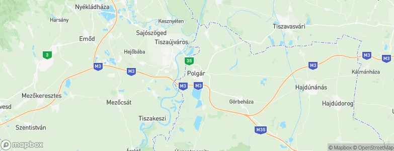 Polgár, Hungary Map
