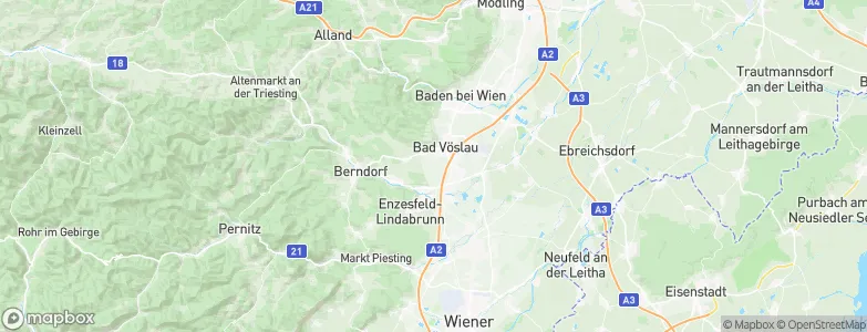 Politischer Bezirk Baden, Austria Map